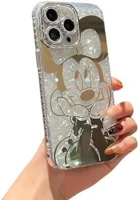 Lastma for iPhone 16 Pro Max Case Bling Camera Lens Protection Glitter Bling Cute Pattern Printed Design Soft Bumper Hard Back Shockproof Protective Case for Girls and Women, Sparkly Minnie