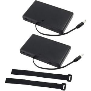 abcGoodefg 2 Pack 8 Solts 12V AA Battery Holder Case Plastic Battery Storage Box with DC Plug