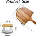 Pizza Peel 16 inch, Wooden Pizza X-Large Paddle Spatula with Cutter