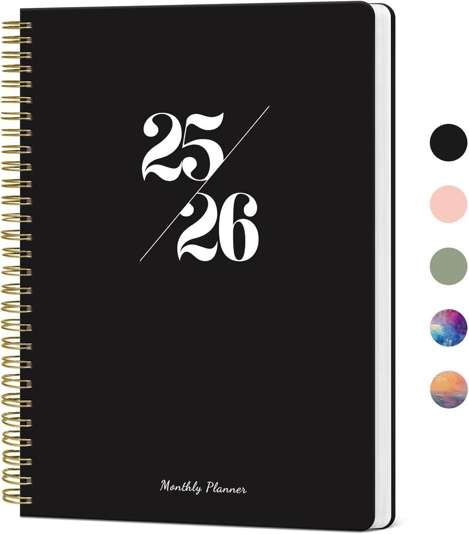 Monthly Planner 2025-2026, 21 Months Calendar Planner 2025-2026, April 2025 - December 2026, 7" x 10", 25-26 Monthly Calendar, Perfect for School Office Home Planning - Black