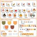 152Pcs Thanksgiving Bulletin Board Decoration Set, In Our Thankful Era Pumpkin Pie Cutouts Kids DIY Photo Craft Fall Border Trims Thanksgiving Classroom Chalkboard Supplies Wall Decor