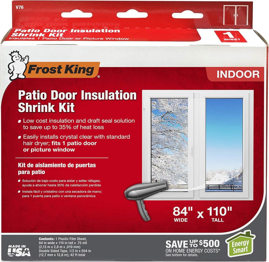 Frost King V76H Shrink Window Kit 84-Inch by 110-Inch, Clear