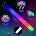 30pcs Foam Light up Sticks Bulk, Glow in the Dark Party Supplies with 3 Flashing Modes, Glow Wands for Birthday, Wedding, Concert, Outdoor Camping, Raves Foam Sticks