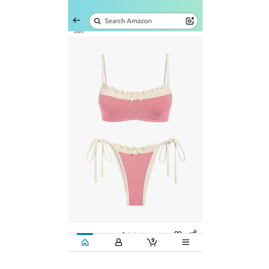 ZAFUL Bikini Sets for Women Plaid Ruffles Trim Swimsuit Sexy Tie Back Bowknot Triangle High Cut Tie Side Thong Bathing Suit S