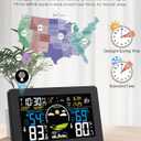 Weather Station Wireless Indoor Outdoor Thermometer, 7.5" VA Display with Remote Sensor, Home Weather Station with Weather Forecast, Temperature, Humidity, Atomic Clock, Black
