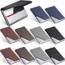 10 Pcs Business Card Holder with Magnetic Closure PU Leather Stainless Steel Multi Business Card Case Slim Business Card Wallet for Credit ID Women Men Office Supplies, Classic Colors