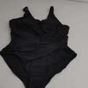 AI'MAGE Women One Piece Swimsuit 2025 Tummy Control Ruched Bathing Suit Slimming Push Up Swimwear, Black XXL
