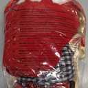 Who Lou Costume for Women 5 Pcs Red Christmas Costumes Outfit Adult with Blonde Wig Xmas Halloween Cosplay Holiday