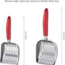 WePet Cat Litter Scoop, Aluminum Alloy Sifter, Kitty Metal Scooper, Deep Shovel, Long Handle, Poop Sifting, Kitten Pooper Lifter, Durable, Heavy Duty, for Litter Box