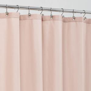 ALYVIA SPRING Pink Shower Curtain Liner Fabric with 3 Magnets - Waterproof Soft Hotel Quality Cloth Shower Curtain for Bathroom, Light-Weight & Machine Washable - Standard Size 72x72, Blush Pink