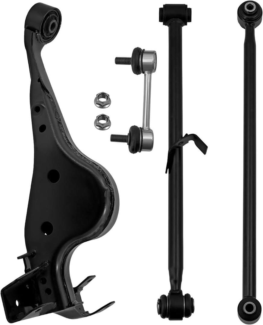 4PCS Rear RH Lower Suspension Control Arm Kits with Stabilizer Sway Bar End Link & Bushing Fit for Toyota RAV4 2001-2005 2WD FWD 4WD AWD Trailing Control Arm Replaces# 48710-42010 48720-42020 K80298