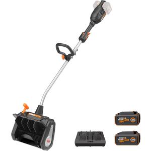 WORX Nitro 40V 12'' Cordless Snow Shovel, Electric Snow Thrower for 4-Car Driveway, Snow Removal with Brushless Motor & 2 Speed Control, 2 4.0 Ah Batteries and Charger Included, WG460