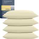 THREAD SPREAD 100% Egyptian Cotton King Size Pillow Cases Set of 4 - Luxury 1500 Series Pillow Cases King Size (Ivory), Soft Cooling Envelope Closure Hotel Quality Egyptian Cotton Pillowcases