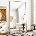 VooBang Large Full Length Mirror 76" x 36" - Shatterproof Huge Floor Full Body Mirror with Metal Frame, Freestanding, Wall Mounted, or Wall Leaning for Bedroom, Living Room, Dressing Room, Black