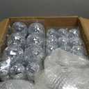 The Dreidel Company Mirror Disco Ball 36-Pack Variety of Sizes, Silver Hanging Ball with Attached String for Ring, Reflects Light, Fun Party Home Bands Decorations