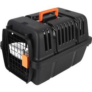 Dog Kennel, Portable Fashion Crate for Pets, Airline Approved Pet Carrier, Durable Plastic Shell, Large Space Dog Crate for Home and Pet Travel Outdoors Trip (Black)