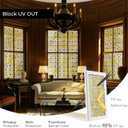 3D Stained Glass Window Film, Decorative Window Privacy Film for Bathroom,Front Door,Home, Sun Blocking Heat Control,Static Cling,Grid Order 23.6inch x 35.4inch
