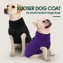 Kuoser Large Dog Coat, Windproof Dog Jackets for Large Dogs, Warm Pet Coat with Harness Built in, Doggie Cold Weather Coats Snow Jacket for Labrador Beagle, Purple XXL (XXL (Chest Girth: 35.4''))
