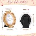 Vicenpal 4 Pieces Mini Gold Picture Frames 3.2 x 4 Inch Vintage Small Antique Resin Baroque Picture Frames Bulk Oval Hanging Display for DIY Jewelry Gifts Christmas Wedding Decor (Gold)