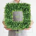 24 Inch Large Boxwood Wreath, Spring Summer Artificial Green Wreaths for Front Door Farmhouse Wedding Window Hanging Wall All Year Round Indoor & Outdoor St Patrick's Day Decor