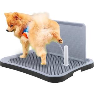 Indoor Dog Potty, Puppy Changing Pee Pad Holder Tray Training with Splash Guard for Small Dogs Toilet Indoor Outdoor, Waterproof Easy Clean 20" L x 15.1" W x 10.7" H
