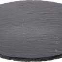 Cilio Slate Round Cheese Board, Natural Stone Tray for Serving Cheese, Charcuterie, Sushi, Appetizers, and More, Black, 11" diameter