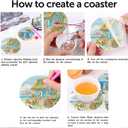 2 x uuxsretaio 8 Pcs Beach Diamond Painting Coasters, Sea Diamond Art Coasters, DIY 5D Light House Diamond Dot Coasters, Full Drill Art Craft Supplies with Holder 4X4 Inch