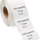 Industrial Thermal Transfer Labels, 4 x 3 Inches, 3 Inch Core, 1,800 Labels/Roll- 1 Rolls/Case, Perforated, Ribbon Required, for Thermal Transfer Printers (White)