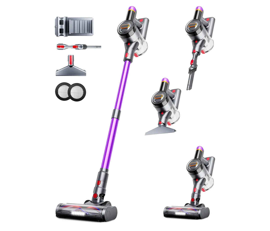 Amazon.com - VIAFLY Cordless Vacuum Cleaner, 500W 40Kpa 60Mins Vacuum Cleaners for Home, Self-Standing Stick Vacuum with LDE Display, Wall Mount Charging, Anti-Tangle Wireless Vacuum for Carpet Pet Hair Hardfloor