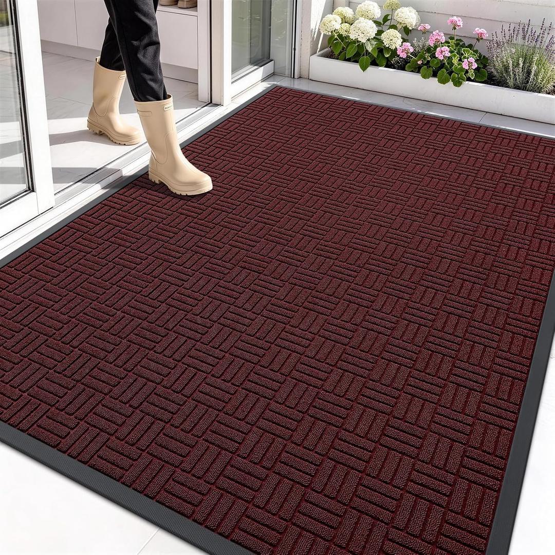 OLANLY Front Door Mat Outside Entrance 71x47, Heavy-Duty Rubber Doormat