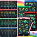 Zhehao 24 Pieces LCD Writing Tablet Doodle Board 8.5 Inch Colorful Reusable Screen Board Pad Reusable Drawing Writing Learning Educational Pad Toys for Girls Boys 8-10 3-10(Classic Round Style)