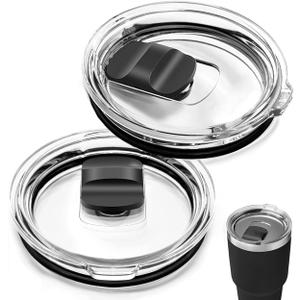 2Pcs 30oz Yeti Tumbler Replacement Lids, with Magnetic Slider Switch, for 30 oz Tumbler, 14 oz Mug, 35oz Straw Mug, Spill Proof Coffee Cup Cover Lids, BPA Free