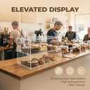 2-Tiers Bakery Display Case for Commercial Countertop, 18.9" x 9.5" x 11.8" Acrylic Pastry Display Case Storage Box for Dessert Donut Bread Cake Cupcake Bagels Cookie