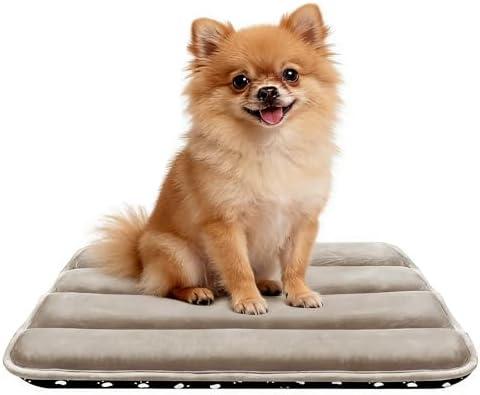 pobopobo Dog Crate Pad, Ultra Soft & Anti-Slip Kennel Mat, Secure Fit for Metal Crates & Dog Cages, Washable Cozy Bed for Small Medium Large Dogs Light Brown, S(23"*14"*1.5")