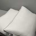 Alanzimo Goose Feathers Down Pillows Queen Size Set of 2, Hotel Collection Fluffy Bed Pillows for Sleeping, 100% Cotton Cover Soft Pillow 20x28 2 Pack (White)