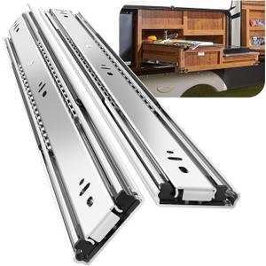 1 Pair Heavy Duty Drawer Slides 18 inch 150 lb Load Capacity Side Mount Full Extension Ball Bearing Rail RunnerWithout Lock,18 inch