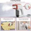 Vacuum Steamer for Clothes, 2000Pa&3600Pa Suction Handheld Clothes Steamer,2 in 1 Portable Travel Steamer for Clothes,Garment Steamer With 122ml Water Tank (for 110-120V) (Pearl White)