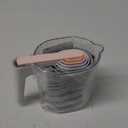 COOK WITH COLOR Measuring Cup Set - 9 PC. Nesting Stackable Liquid Measure Cup, Dry Measuring Cups and Spoons with Funnel and Scraper (Grey and Pink)