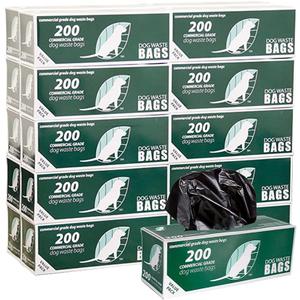 4,000 Commercial Grade, non-branded, Dog Waste Station Refill Roll Bags - 40% Thicker competitor brands Roll Bags - Fits Any Dog Waste Station - 20 rolls of 200 bags (1 Count (Pack of 20), Opaque Black)