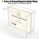 Clear Acrylic Frame for Wall, Fits 8.5x11, 8x10 Picture or Certificate, No Drill Self Adhesive Photo Frames, Diploma Frames with Magnetic, Full Frame-10x12.6 Inch