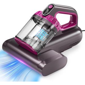 BYHUME Mattress Vacuum Cleaner, 17Kpa 650W Bed Vacuum Cleaner, 273nm UV-C Light & Ultrasonic 145°F Heating, 80000 RPM/Min Brushroll Rotation, Wide Suction Port for Pillows Cribs Sofa, Black Corded