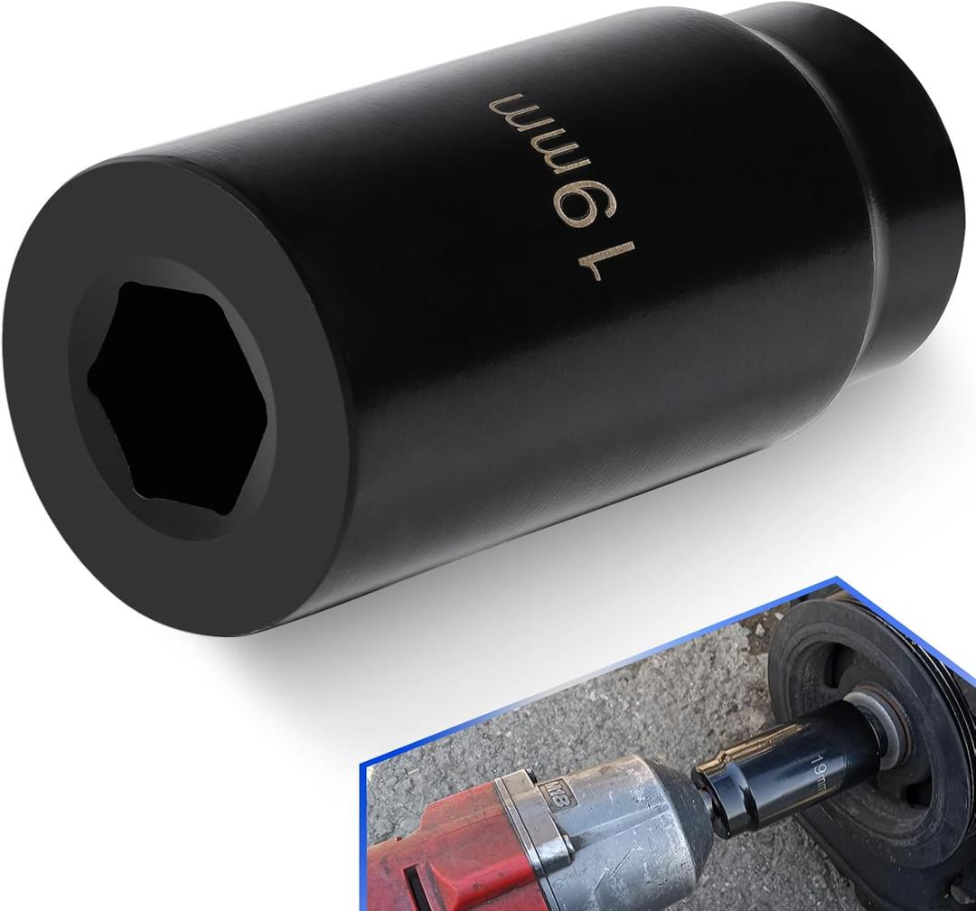 For Honda 19mm Crank Bolt Socket 77080 Harmonic Balancer Socket Tool, 3 Times Momentum Power of Standard Impact Socket