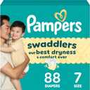 Pampers Swaddlers Diapers, Size 7 (26-50 lbs), 88 Count, Absorbent, Keeps Baby Dry and Comfortable, Skin Safe Disposable Baby Diaper 