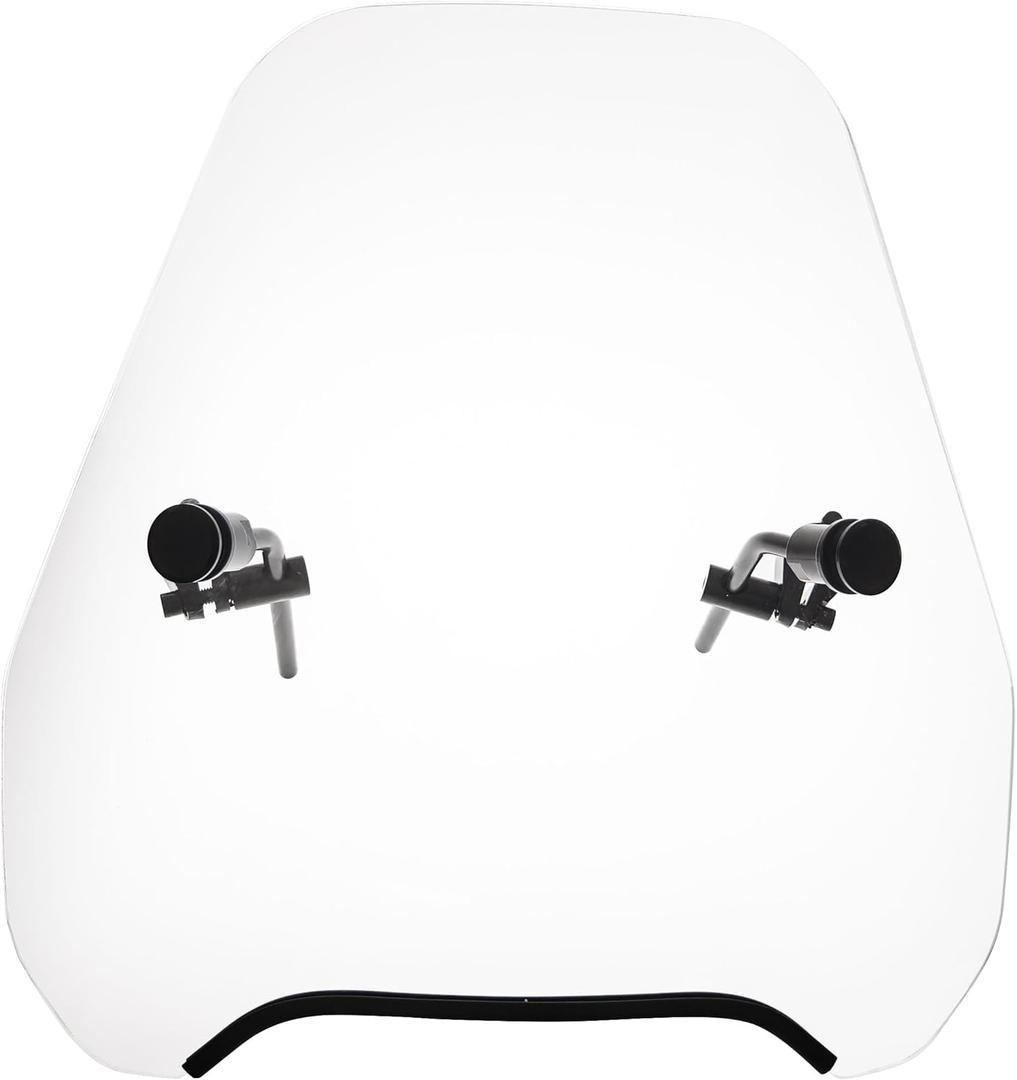 FATECIM 15" Clear Motorcycle Windscreen Windshield Motorbike Wind Deflector Flyscreen Universal for Harley Davidson Honda Kawasaki Suzuki Triumph Yamaha Indian Victory with 7/8" or 1" Handlebars