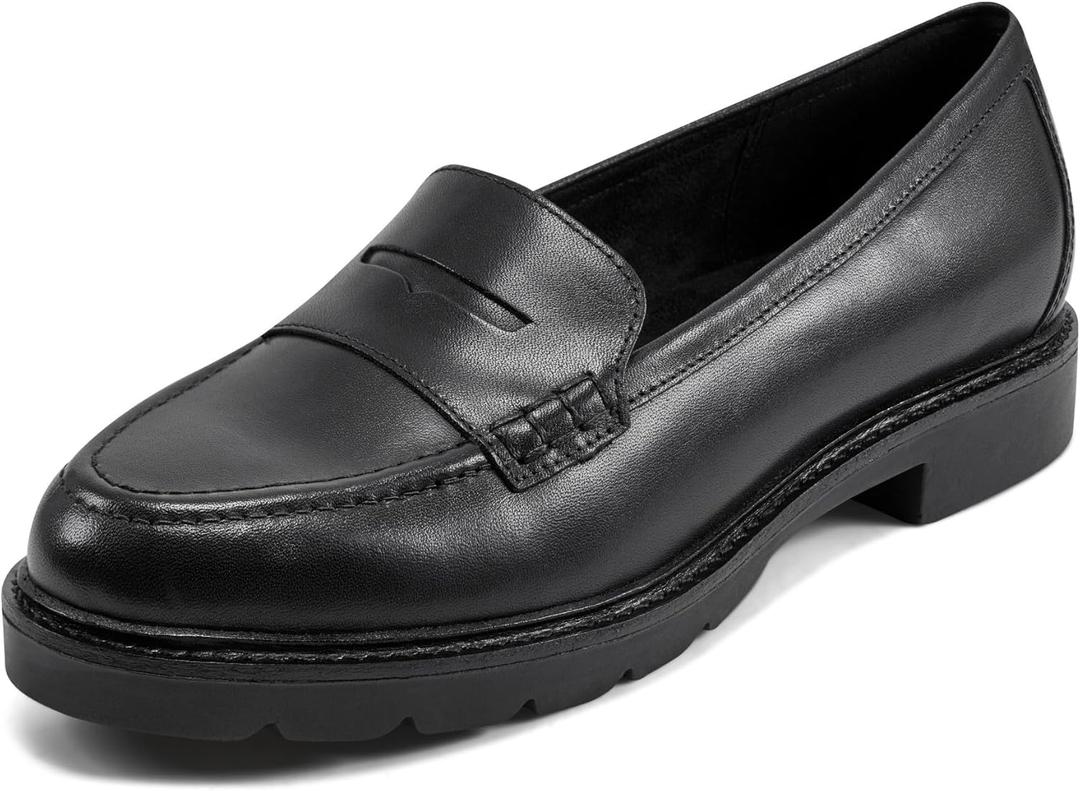 Rockport Women's Kacey Penny Loafer Flat (9, Black Leather)