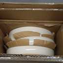 AmorArc 8.75'' Large Ceramic Pasta Bowls, 36oz Handpainted Stoneware Bowls Set of 4, Microwave&Dishwasher Safe Bowls with Wavy Rim&Rustic Terracotta Underside for Pasta Salad, Light Beige