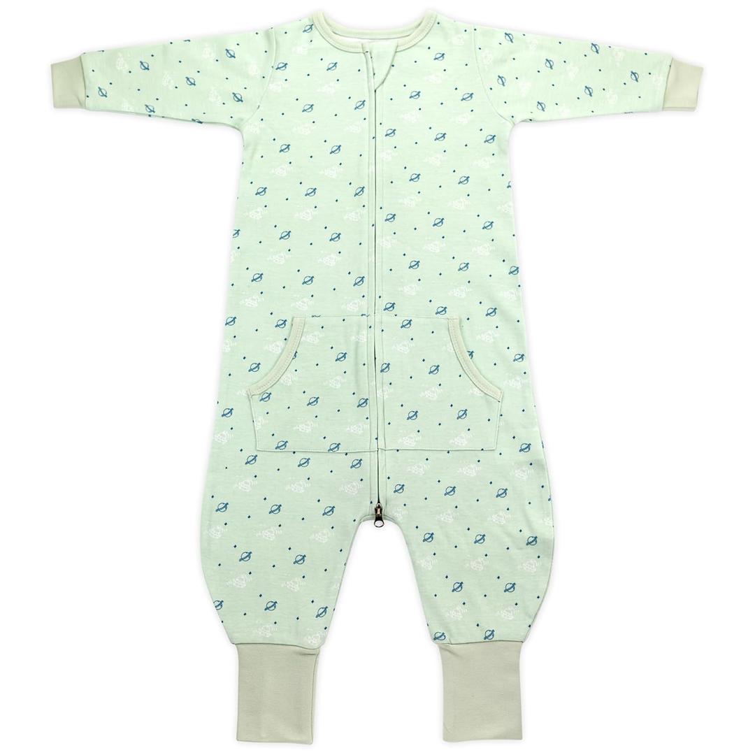 Toddler Sleep Sacks for 2t-3t, 1 Pack Baby Wearable Blanket with Feet, Long Sleeve Breathable Sleep Sacks for Baby Boys and Girls (Space)