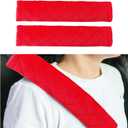 Kewucn 2 Pack Soft Car Seat Belt Pad Cover, Universal Comfort Seat Belt Shoulder Strap Covers Helps Protect You Neck and Shoulder, Vehicle Interior Accessories for Men Women (Red)