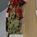 28.3" Red Artificial Flowers Poppy Flowers 3Pcs Silk Fake Poppy Flowers Real Touch Faux Poppies Spring Flower Long Stem Arrangement with 4 Heads for Party Centerpiece Bouquet Table Home Decoration