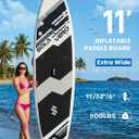 SOLAVERO Stand Up Paddle Board, 11 Inflatable SUP Supports 500LB - Wide Stable Board with Non-Slip EVA Deck for Adults & Youth of All Skill Levels